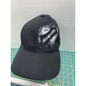 Snap On Tools Hat Baseball‎ Cap Black w/White Splatter W/Embroidery Logo